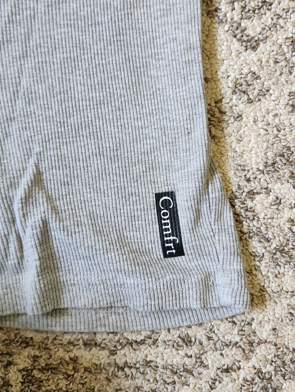 Comfrt Light Gray Ribbed Lounge Set - Tank & Shorts - Picture 5 of 9